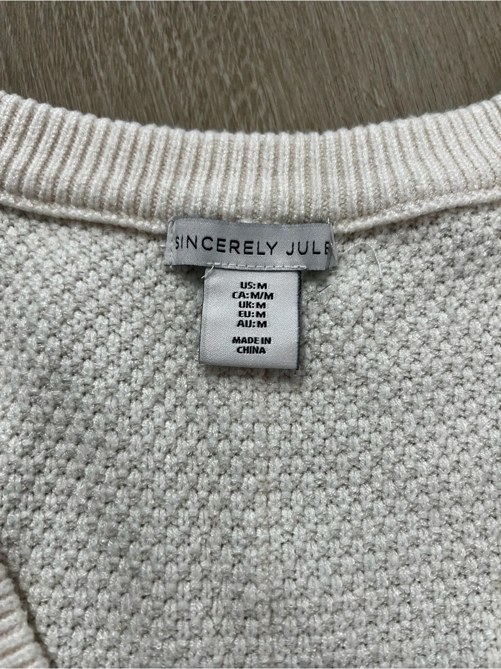 Sincerly Jules Cream Cable Knit Button-Front Sweater Vest - Picture 4 of 8